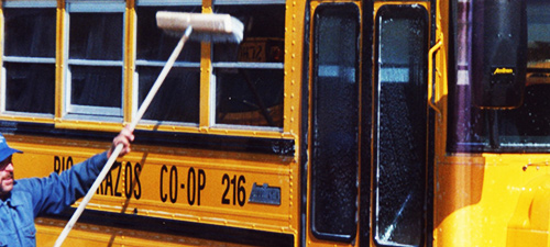 Pressure cleaning school bus services in Central TX.