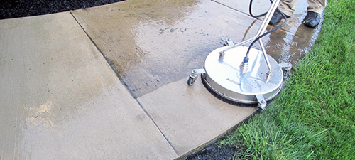 Concrete sidewalk power and pressure cleaning in College Station and Bryan TX.